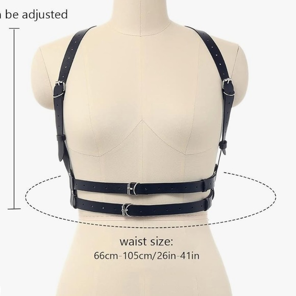 BODIY Punk Waist Harness Belt Body Chain Black Adjustable Body Jewelry for Women - Picture 3 of 3